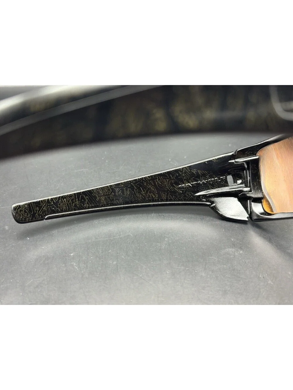 Oakley Batwolf Polished Black Gold History Text W/ Fire Iridium (Icons included)